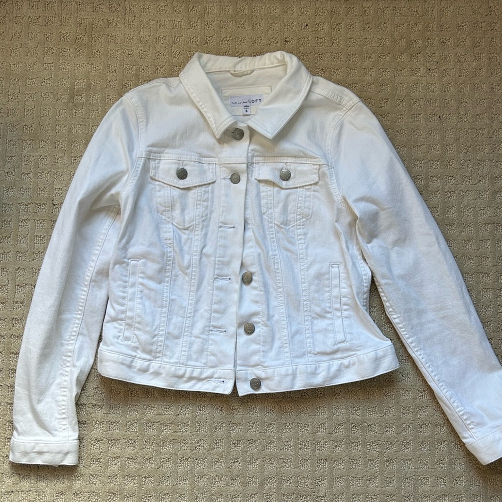 Loft White Denim Jacket
